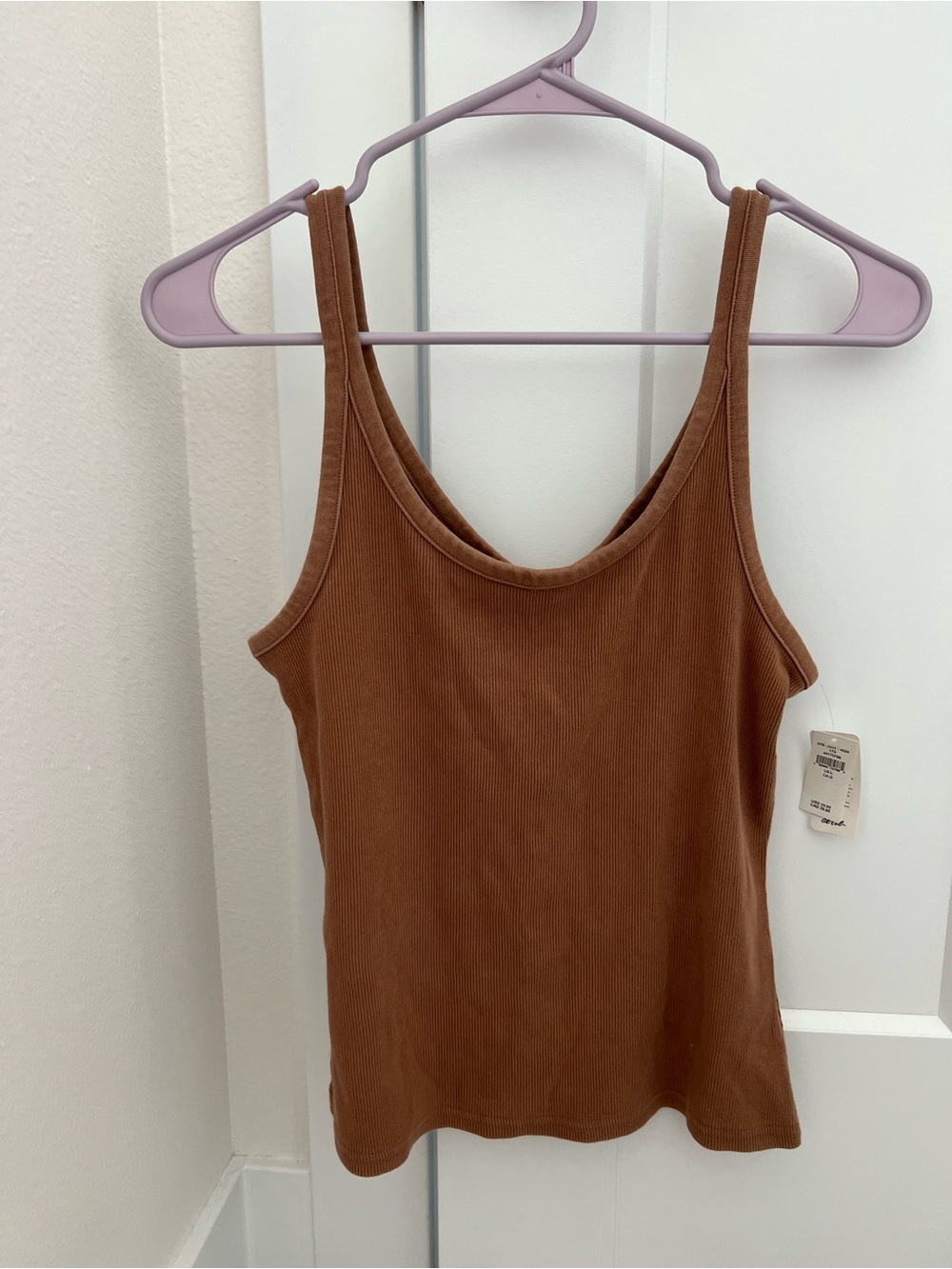 aerie Ribbed Tank Top in Brown